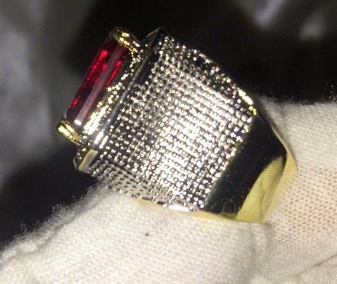 Ruby Ring | Ruby Ring for Men | Ruby Ring for Women | Ruby Diamond Ring | Ruby and Diamond Ring | Red Diamond Ring |  Iced Out Ring