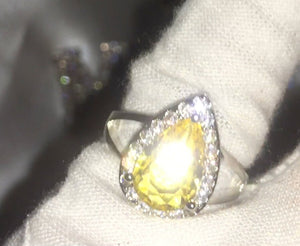 Yellow Diamond Ring | Yellow Diamond Engagement Rings | Canary Yellow Diamond Ring | Pear Shape Ring | Pear Engagement Ring | Teardrop Ring