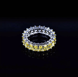 
            
                Load image into Gallery viewer, Eternity Ring | Yellow Diamond Ring | Yellow Diamond Engagement Rings | Canary Yellow Diamond Ring | Baguette Ring | Womens Engagement Ring
            
        
