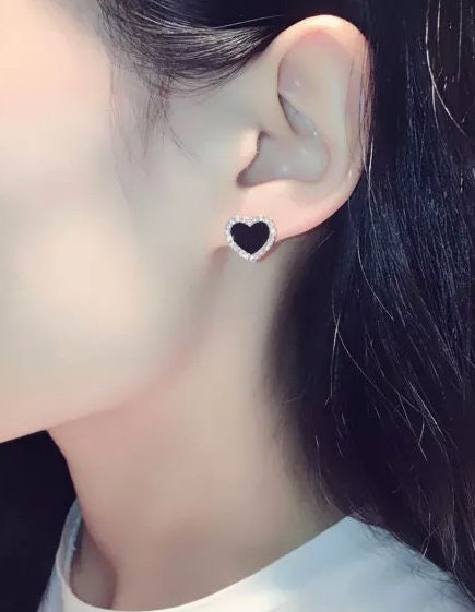 Rose Gold Earrings | Heart Earrings | Womens Earrings | Rose Gold Ear Studs | Heart Ear Studs | Womens Diamond Ear Studs | Ear Studs