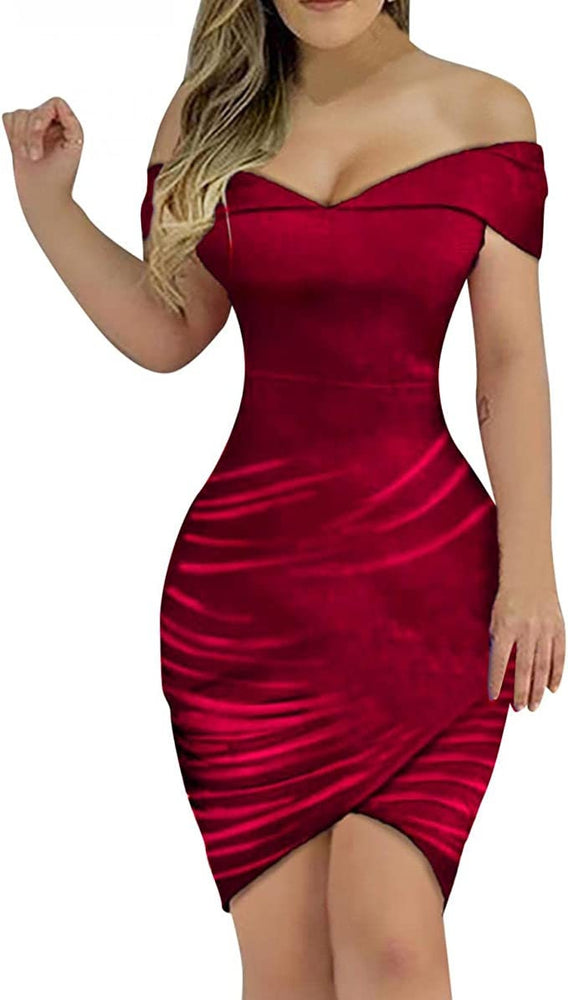 
            
                Load image into Gallery viewer, Womens Dress | Velvet Dress | Womens Red Dress | Red Dress | Evening Dress
            
        