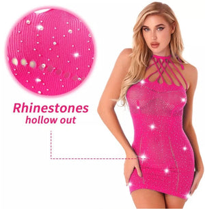 Diamond Dress | Rhinestone Dress | See Through Dress | Sheer Dress | Mesh Dress | See Through lingerie | Fishnet Dress | Transparent Dress