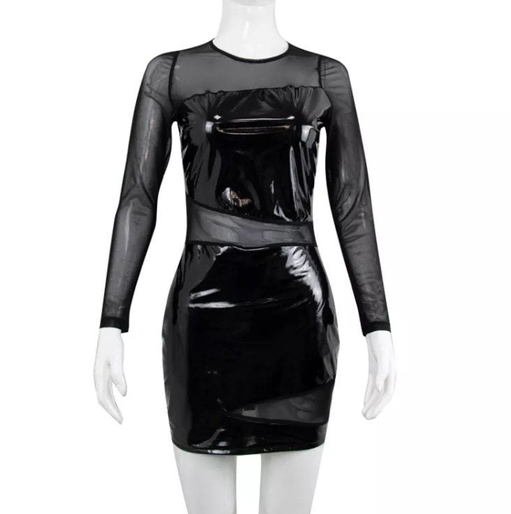 
            
                Load image into Gallery viewer, Leather Dress | Womens Leather Dress | Mini Dress | Sexy Leather Dress | Black Leather Dress | Party Dress | Girls Dress | Sexy Dress
            
        