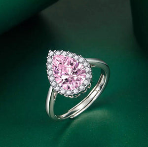 Pink Diamond Ring | Teardrop Ring | Pear Shape Ring | Teardrop Engagement Ring | Tear Drop Ring | Engagement Ring |  Diamond Wedding Rings