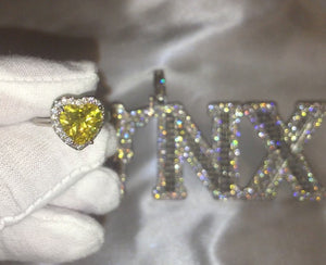 Heart Ring | Heart Shaped Ring | Heart Shape Ring | Diamond Heart Ring | Womens Yellow Diamond Ring | Engagement Ring | Yellow Diamond Ring