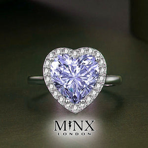 Heart Ring | Purple Diamond Ring | Heart Rings | Heart Shape Ring | Diamond Heart Ring | Heart Ring with Diamonds | Purple Gemstone Ring