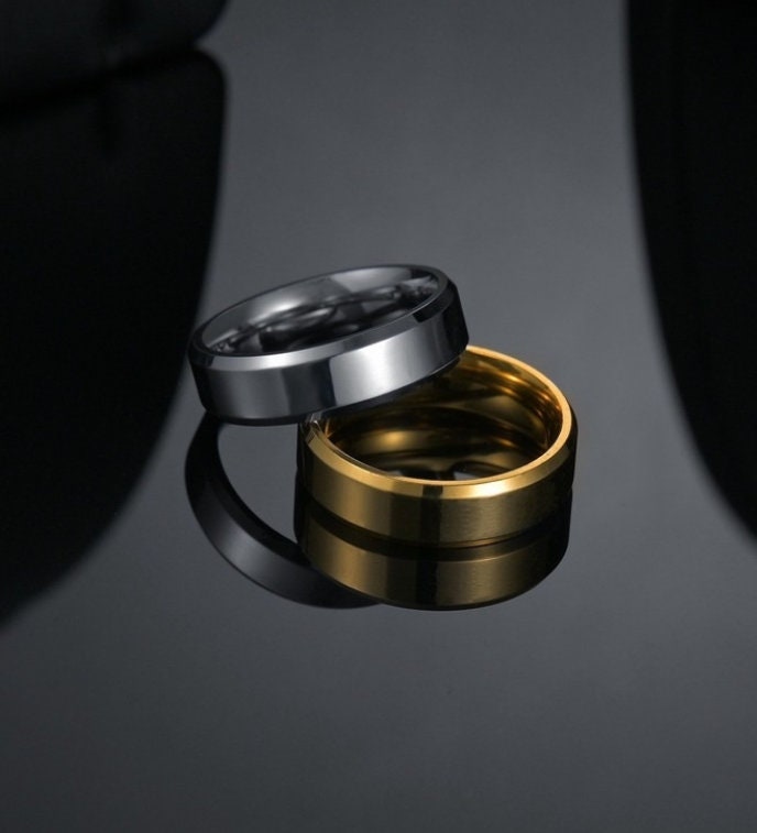 Stainless Steel Ring | Mens Wedding Ring | Mens Stainless Steel Ring | Womens Wedding Band | Wedding Band | Silver Ring | Wedding Ring | 8mm