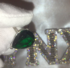 Teardrop Engagement Ring | Teardrop Ring | Green Diamond Ring | Womens Green Diamond Ring | Emerald Engagement Ring | Wedding Ring