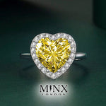 Heart Ring | Heart Shaped Ring | Heart Shape Ring | Diamond Heart Ring | Womens Yellow Diamond Ring | Engagement Ring | Yellow Diamond Ring