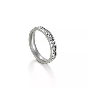 Eternity Ring | Promise Ring | Stainless Steel Ring | Eternity Ring Diamond | Engagement Ring | Wedding Band | Mens Stainless Steel Ring 4mm