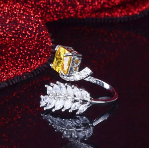 Womens Ring | Emerald Diamond Ring | Princess Cut Ring | Yellow Diamond Ring | Baguette Ring | Womens Statement Ring | Cushion Ring