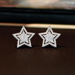 Diamond Earrings | Star Shape Earrings | Star Ear Studs | Star earrings with Diamonds | Iced Out Earrings | Womens Diamond Earrings