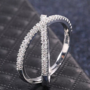 Fashion Ring | Cross Ring | Diamond Cross Ring | X Shape Ring | Wrapped Ring | Twist Ring | Stackable Ring | Charm Ring | Nightclub Ring