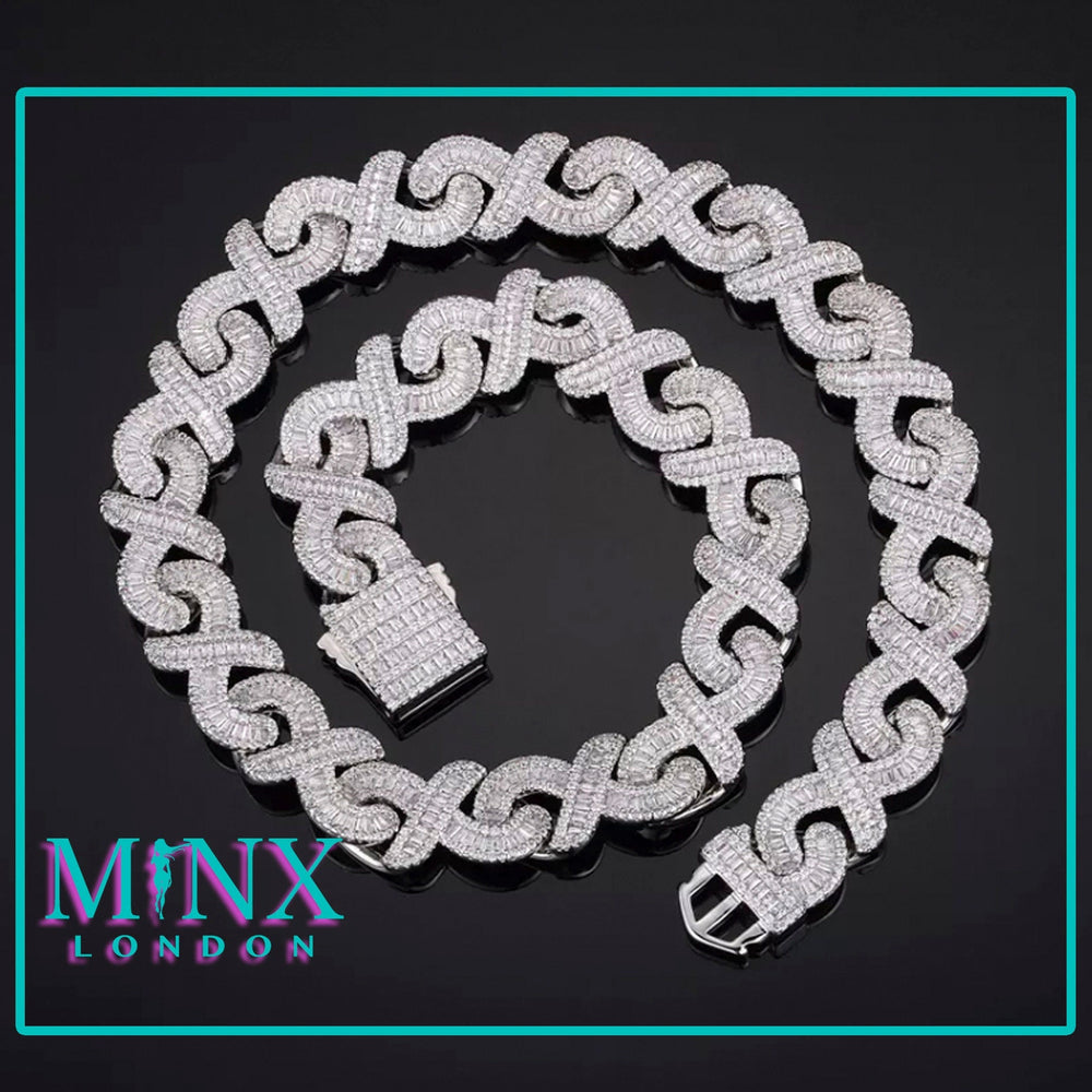 Infinity Link Chain | Iced Out Chain | Iced Out Necklace | Mens Diamond Necklace | Baguette Necklace | Hip Hop Chain | Mens Infinity Chain