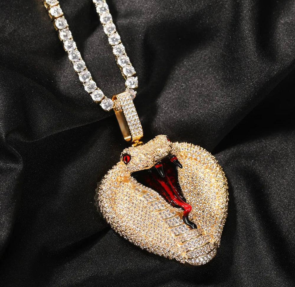 Snake Pendant | Hip Hop Pendant | Iced Out Pendant | Diamond Snake Pendant | Hip Hop Chain | Iced Necklace | Hip Hop Jewelry | Iced Out