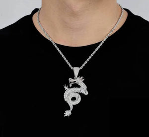 Dragon Pendant | Hip Hop Pendant | Iced Out Pendant | Diamond Dragon Pendant | Hip Hop Chain | Iced Necklace | Hip Hop Jewelry | Iced Out