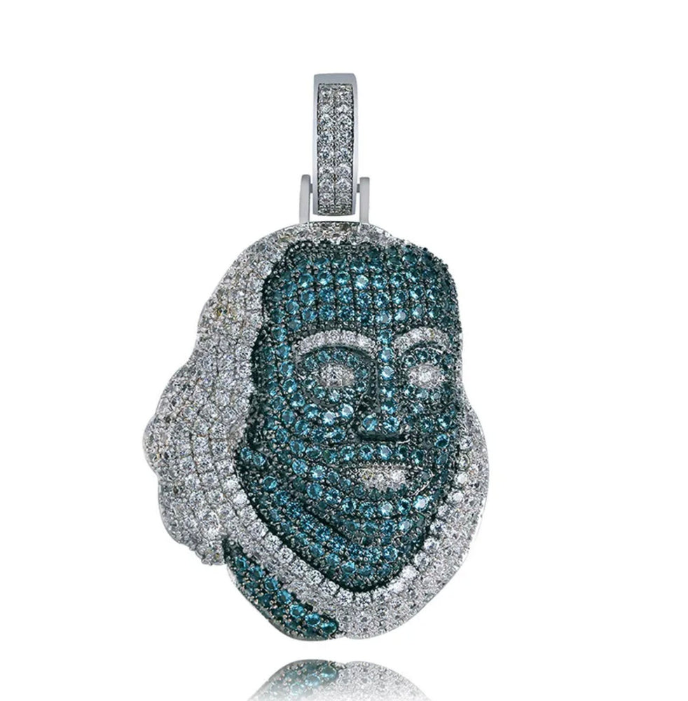 Blue Diamond Pendant | Iced Out Pendant | Blueface Pendant | Diamond Pendant | Iced Necklace | Bling Necklace | Hip Hop Pendant | Pendants