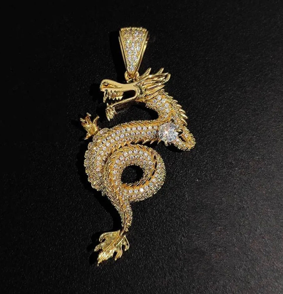 Dragon Pendant | Hip Hop Pendant | Iced Out Pendant | Diamond Dragon Pendant | Hip Hop Chain | Iced Necklace | Hip Hop Jewelry | Iced Out