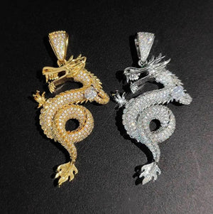 Dragon Pendant | Hip Hop Pendant | Iced Out Pendant | Diamond Dragon Pendant | Hip Hop Chain | Iced Necklace | Hip Hop Jewelry | Iced Out