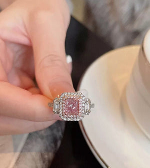 Pink Diamond Ring | Pink Diamond Engagement Ring | Womens Pink Diamond Ring | Promise Ring | Womens Engagement Ring | Womens Fashion Ring