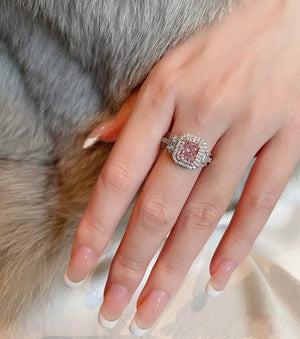Pink Diamond Ring | Pink Diamond Engagement Ring | Womens Pink Diamond Ring | Promise Ring | Womens Engagement Ring | Womens Fashion Ring