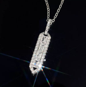 Womens Baguette Pendant | Womens Diamond Necklace | Diamond Necklace | Womens Necklace | Baguette Diamond Necklace | Womens Charm Necklace