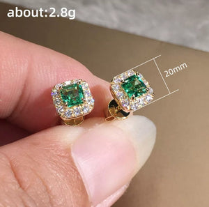 Green Diamond Earrings | Womens Earrings | Mens Ear Studs | Green Diamond Ear Studs | Stud Earrings | Diamond Ear Studs |  Ear Studs