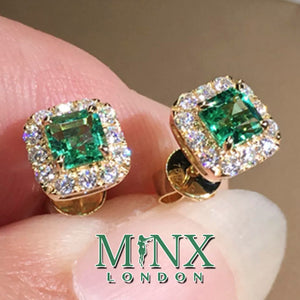 Green Diamond Earrings | Womens Earrings | Mens Ear Studs | Green Diamond Ear Studs | Stud Earrings | Diamond Ear Studs |  Ear Studs