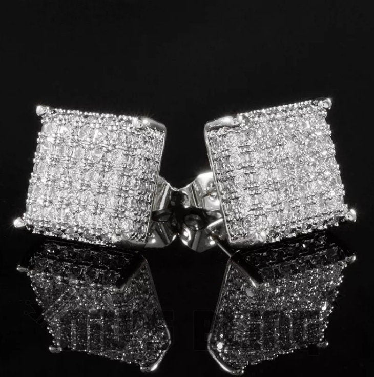 Iced Out Earrings | Diamond Earrings | Womens Earrings | Diamond Ear Studs | Womens Stud Earrings | Mens Diamond Ear Studs |  Mens Earrings