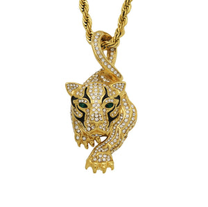 Panther Pendant | Iced Out Pendant | Gold Lion Pendant | Diamond Lion Pendant | Iced Necklace | Panther Necklace | Hip Hop Chain |