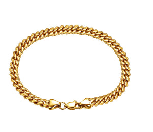 Gold Cuban Link Chain | Gold Cuban Link Necklace | Gold Cuban Link Bracelet | Cuban Chain | Gold Stainless Steel Chain | Maimi Cuban Chain