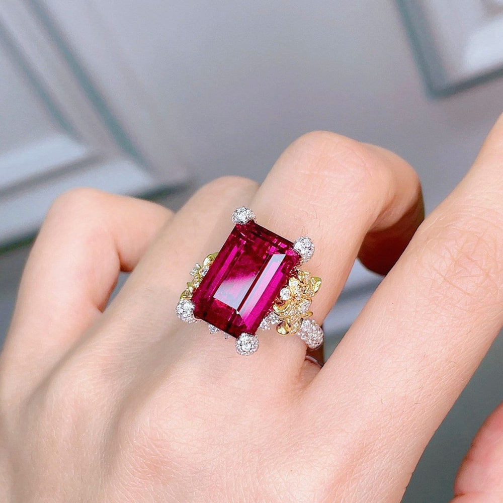 
            
                Load image into Gallery viewer, Red Gemstone Ring | Womens Red Diamond Ring | Womens Ring | Ruby Emerald Ring | Womens Big Diamond Ring | Fashion Ring | Statement Ring
            
        