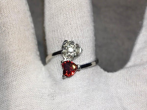 Heart Ring | Red Diamond Heart Ring | Heart Shape Ring | Diamond Heart Ring | Flower Diamond Ring | Flower Ring | Red Diamond Ring