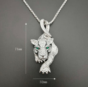 Panther Pendant | Iced Out Pendant | Gold Lion Pendant | Diamond Lion Pendant | Iced Necklace | Panther Necklace | Hip Hop Chain |