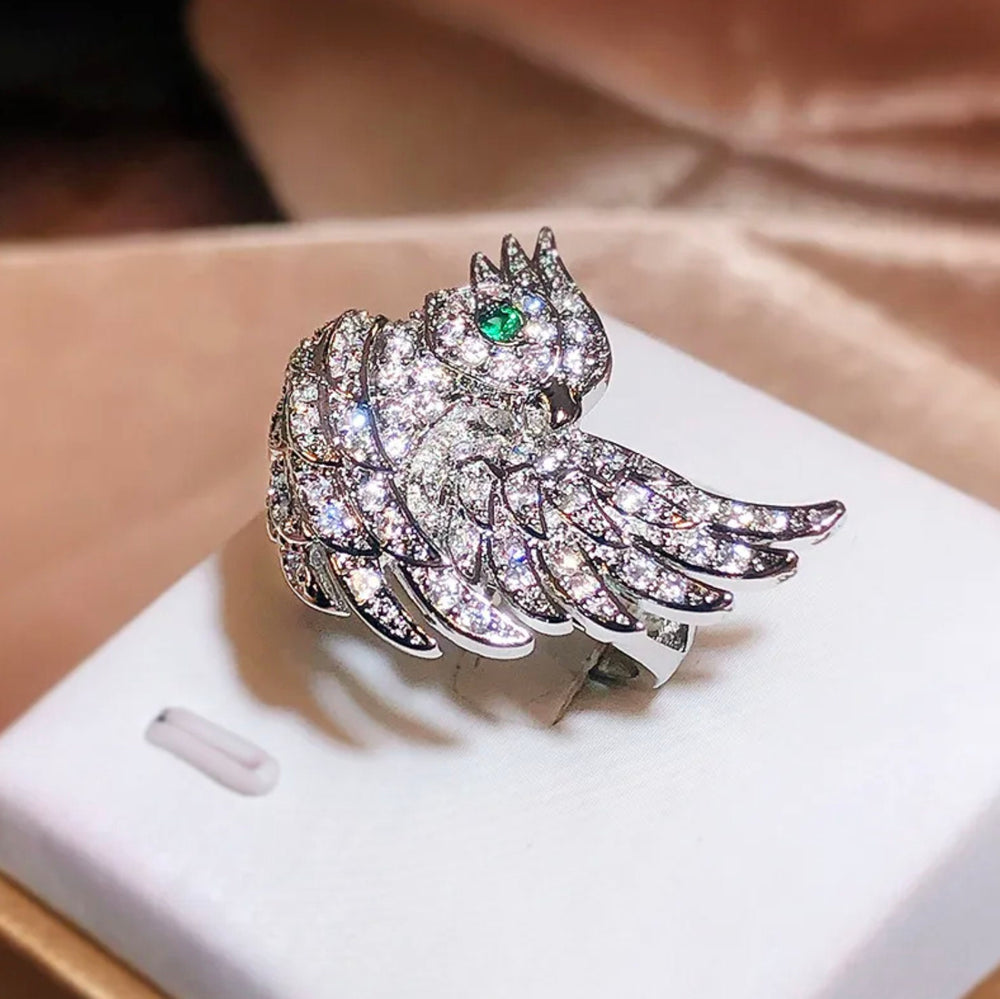Large Bird Rings Diamond Bird Ring | Big Diamond Ring | Womens Statement Ring | Diamond ...