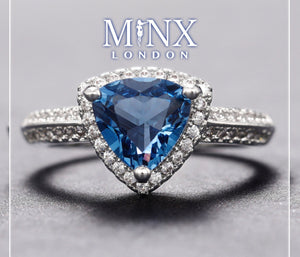Blue Diamond Engagement Ring | Blue Wedding Ring | Wedding Ring | Blue Wedding Ring | Trilliant engagement ring | Trillion Wedding Ring