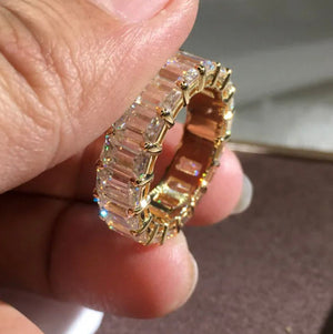 Gold Eternity Ring | Gold Rings | Gold Engagement Ring | Gold Wedding Ring | Gold Baguette Ring | Womens Gold Ring | Mens Gold Wedding Band