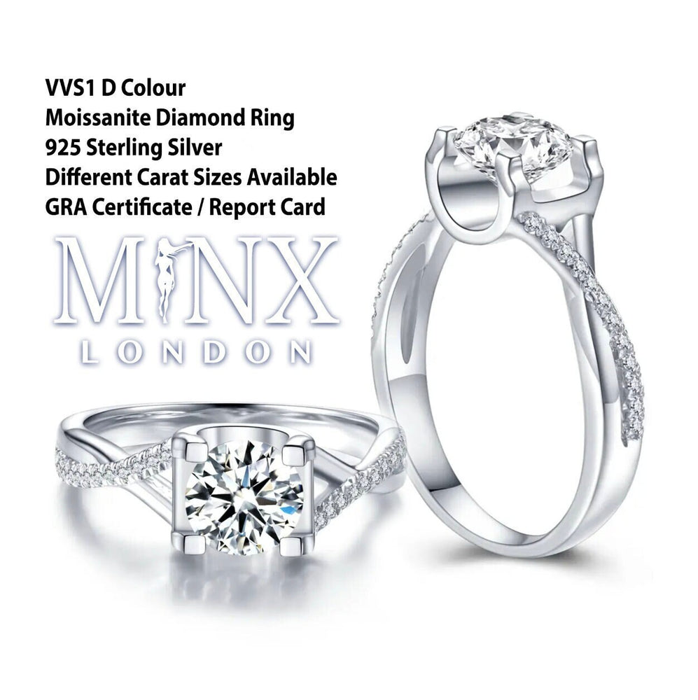 Moissanite Engagement Ring | 1ct | Womens Engagement Ring | Diamond Infinity Ring | Moissanite Ring | Moissanite Rings | Womens Diamond Ring
