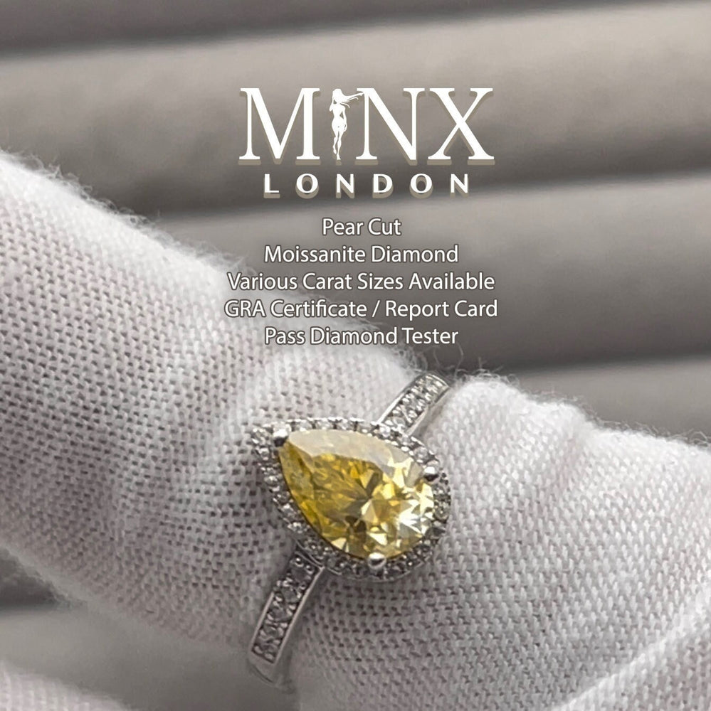 1.5 CT | Yellow Moissanite Diamond Engagement Ring | Yellow Diamond Engagement Ring | Yellow Diamond Ring | Moissanite Ring | Teardrop Ring