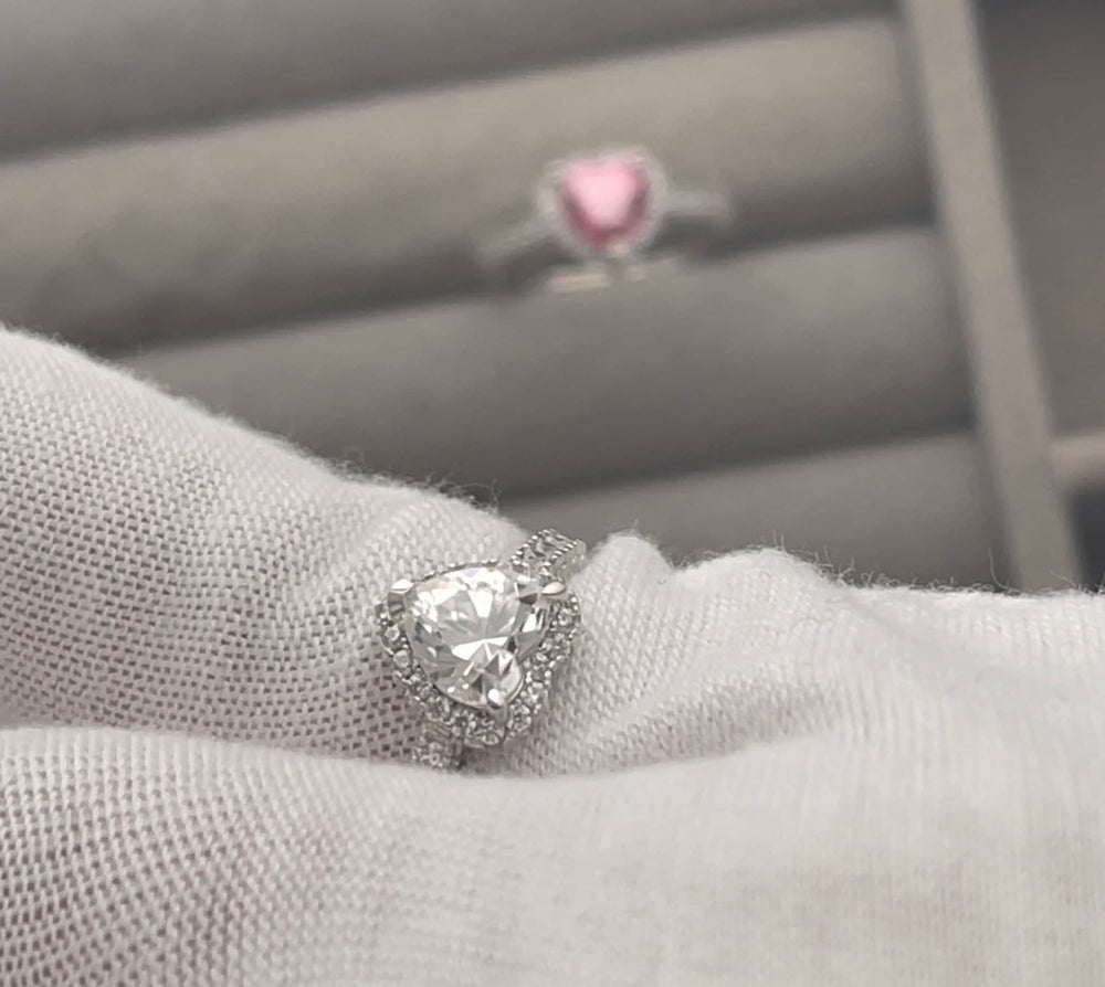 Moissanite Diamond Engagement Ring | Heart Rings | Womens Diamond Engagement Ring | Diamond Heart Ring | Moissanite Ring | Heart Shape Ring