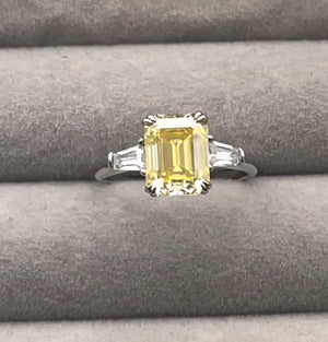 Yellow Moissanite Diamond Engagement Ring | 3.0 CT Ring | Yellow Diamond Engagement Ring | Yellow Diamond Ring | Yellow Moissanite Ring