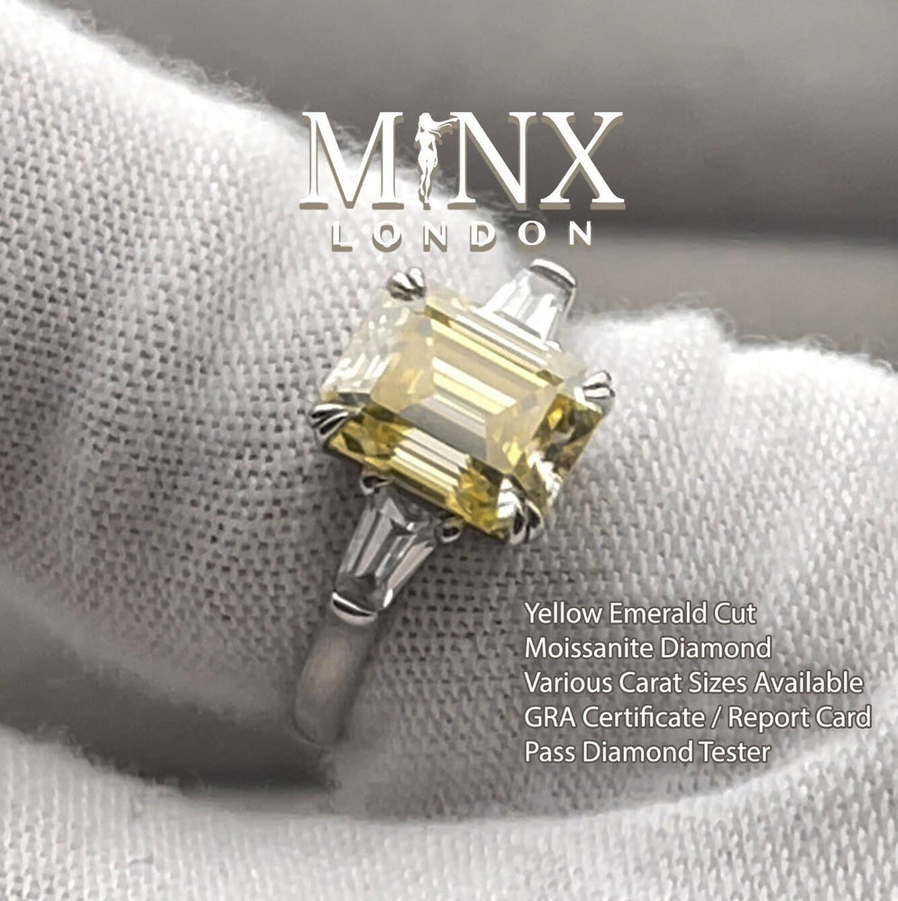 Yellow Moissanite Diamond Engagement Ring | 3.0 CT Ring | Yellow Diamond Engagement Ring | Yellow Diamond Ring | Yellow Moissanite Ring