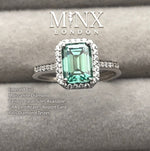 Green Moissanite Diamond Engagement Ring | 2.0 CT Ring | Green Diamond Engagement Ring | Green Diamond Ring | Moissanite Ring | Emerald Ring