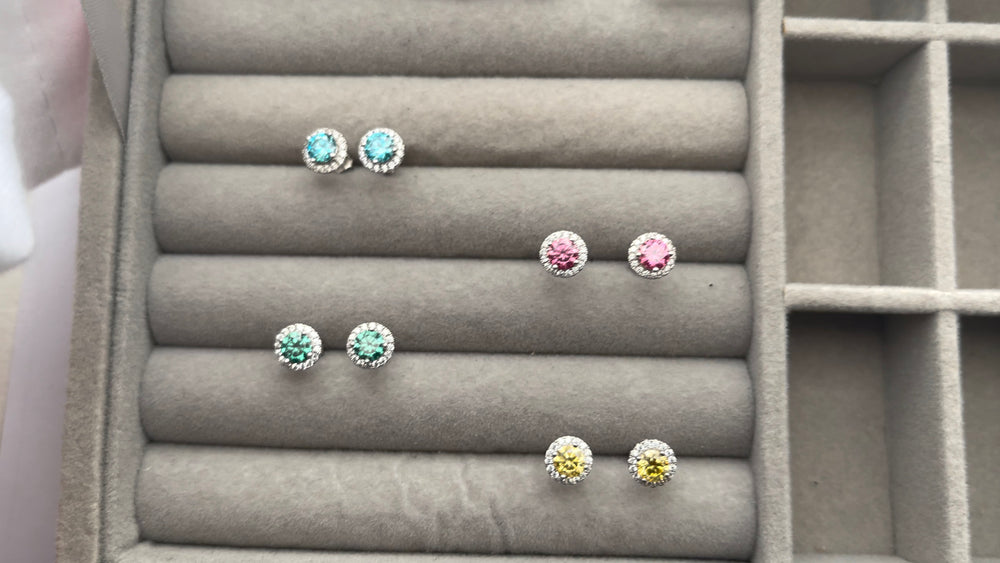 Moissanite Earring Studs | Green Ear Studs | Green Diamond Earrings | Green Ear Studs | Moissanite Earrings | Moissanite Ear Studs