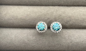 Moissanite Earring Studs | Aquamarine Ear Studs | Blue Diamond Earrings | Blue Ear Studs | Moissanite Earrings | Moissanite Ear Studs