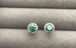 Moissanite Earring Studs | Green Ear Studs | Green Diamond Earrings | Green Ear Studs | Moissanite Earrings | Moissanite Ear Studs