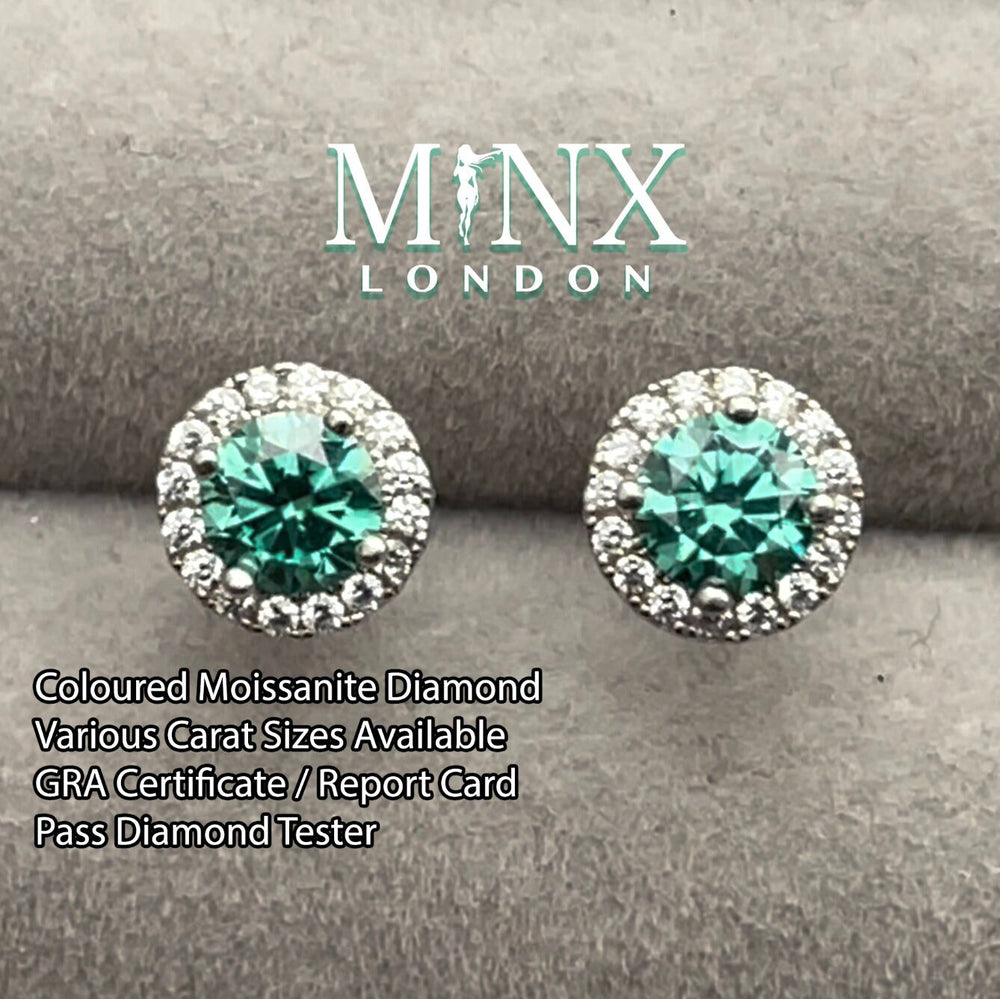 Moissanite Earring Studs | Green Ear Studs | Green Diamond Earrings | Green Ear Studs | Moissanite Earrings | Moissanite Ear Studs