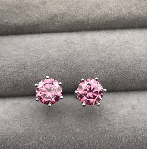 Pink deals moissanite earrings