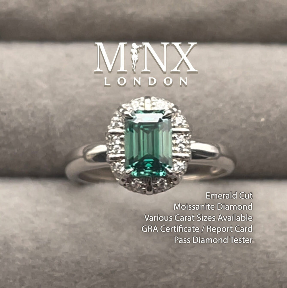 Moissanite Rings | Green Diamond Engagement Ring | VVS1 1.0 CT Ring | Emerald Engagement Ring | Green Emerald Wedding Ring | Moissanite Ring