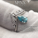 1.0 CARAT | Moissanite Diamond Engagement Ring | Wishbone Engagement Ring | Womens Diamond Ring | Blue Moissanite Ring | Pear Cut Ring
